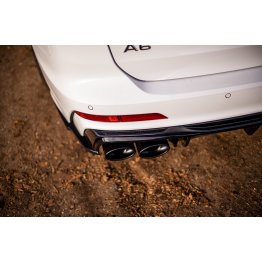 Диффузор заднего бампера с имитацией насадок на Audi A6 C8 S-Line